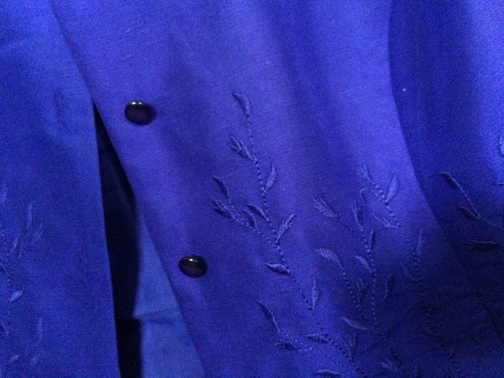 Blue Silk Embroidered Vest Waiscoat - image 5