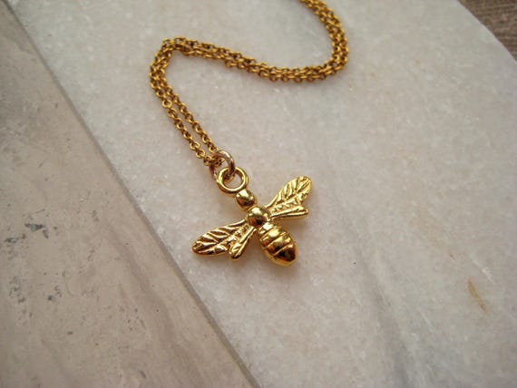 Large Crystal Bumble Bee Necklace - Frost Couture