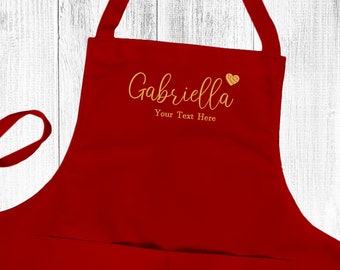 Personalised Ladies Embroidered Apron, Cooking Chef Apron Unisex Apron With Pockets