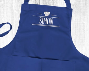 Personalised Ladies / Mens Embroidered Apron, Cooking Chef Apron Unisex Apron With Pockets