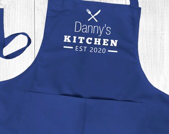 Personalised  Ladies Mens Kitchen Chef Apron,  Cooking Chef Apron Unisex Apron With Pockets