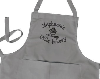 Personalised Ladies Embroidered Apron, Cooking Chef Apron Unisex Apron With Pockets