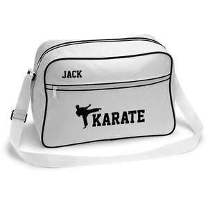 Personalised Retro Sports Bag Karate Bag by Inspired Creative Design