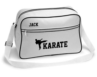 Personalised Retro Sports Bag Karate Bag by Inspired Creative Design