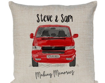 Personalised T4 Camper Van Cushion Cover, Choice of Colours By Inspired Creative Design