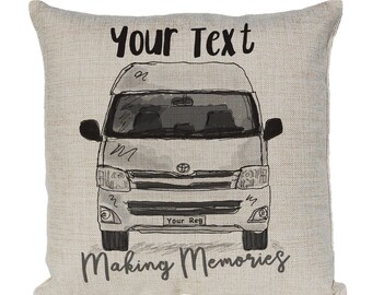 Personalised Toyota Hiace Camper Van Cushion Cover, Choice of Colours By Inspired Creative Design