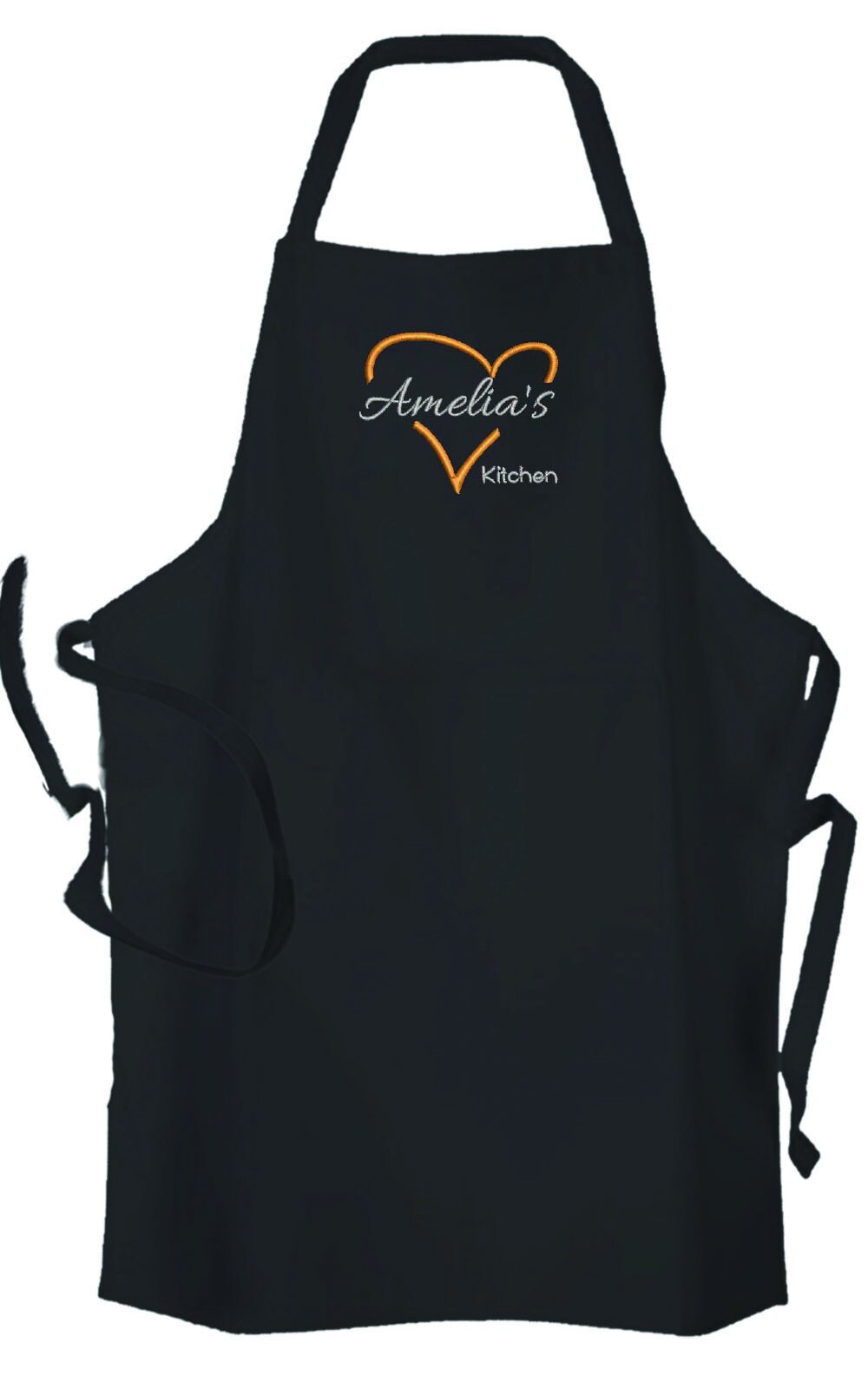 Personalised Black Ladies Apron Embroidery. Embroidered Apron Etsy UK