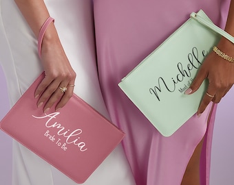 Personalised Clutch Bags for all the Wedding Party, Bride, Mother of the Bride, Bridesmaid, Maid of honour, Bridal Party Gifts