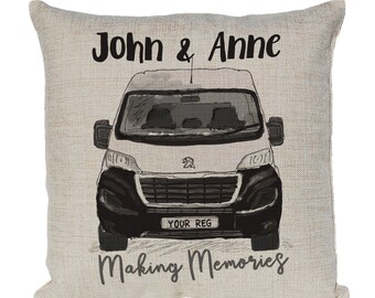 Personalised Peugeot Boxer Camper Van Cushion Cover, Choice of Colours By Inspired Creative Design