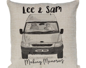 Personalised Transit Camper Van Cushion Cover, Choice of Colours By Inspired Creative Design