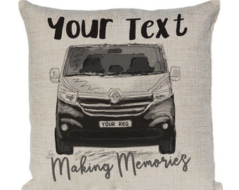 Personalised Camper Van Renault Traffic Cushion Cover, Choice of Colours By Inspired Creative Design