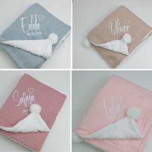 Personalised Baby Blanket, Super Snuggly Cable knit, Baby blanket, Baby Gift, Embroidered Baby Blanket. Baby blanket,Personalised baby gifts image 3