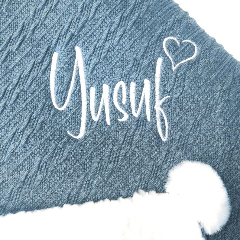 Personalised Baby Blanket, Super Snuggly Cable knit, Baby blanket, Baby Gift, Embroidered Baby Blanket. Baby blanket,Personalised baby gifts image 2