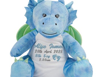 Personalised Soft Toys, New Born Baby Keepsake Gifts. Personalised Embroidered Bear/toys