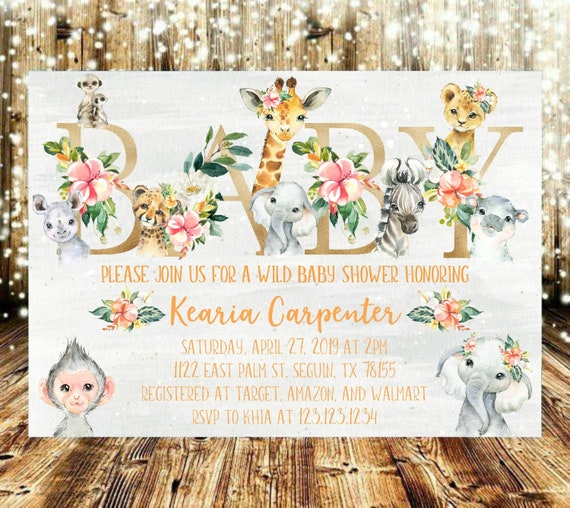 safari baby shower invitations walmart