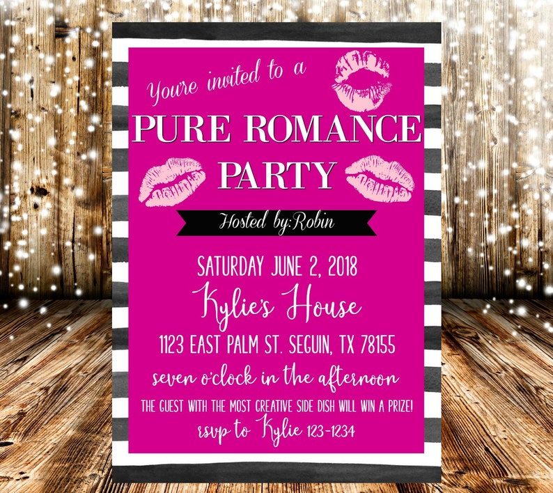 Pure Romance Party Invitation Bridal Shower Invitation Etsy