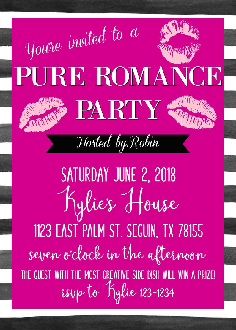 Pure Romance Party Invitation Bridal Shower Invitation | Etsy