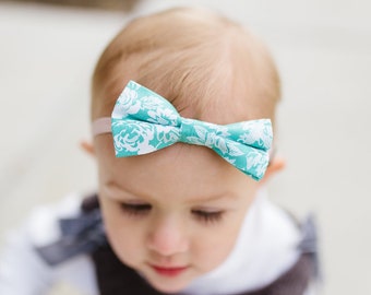 Teal Floral, Baby Headband