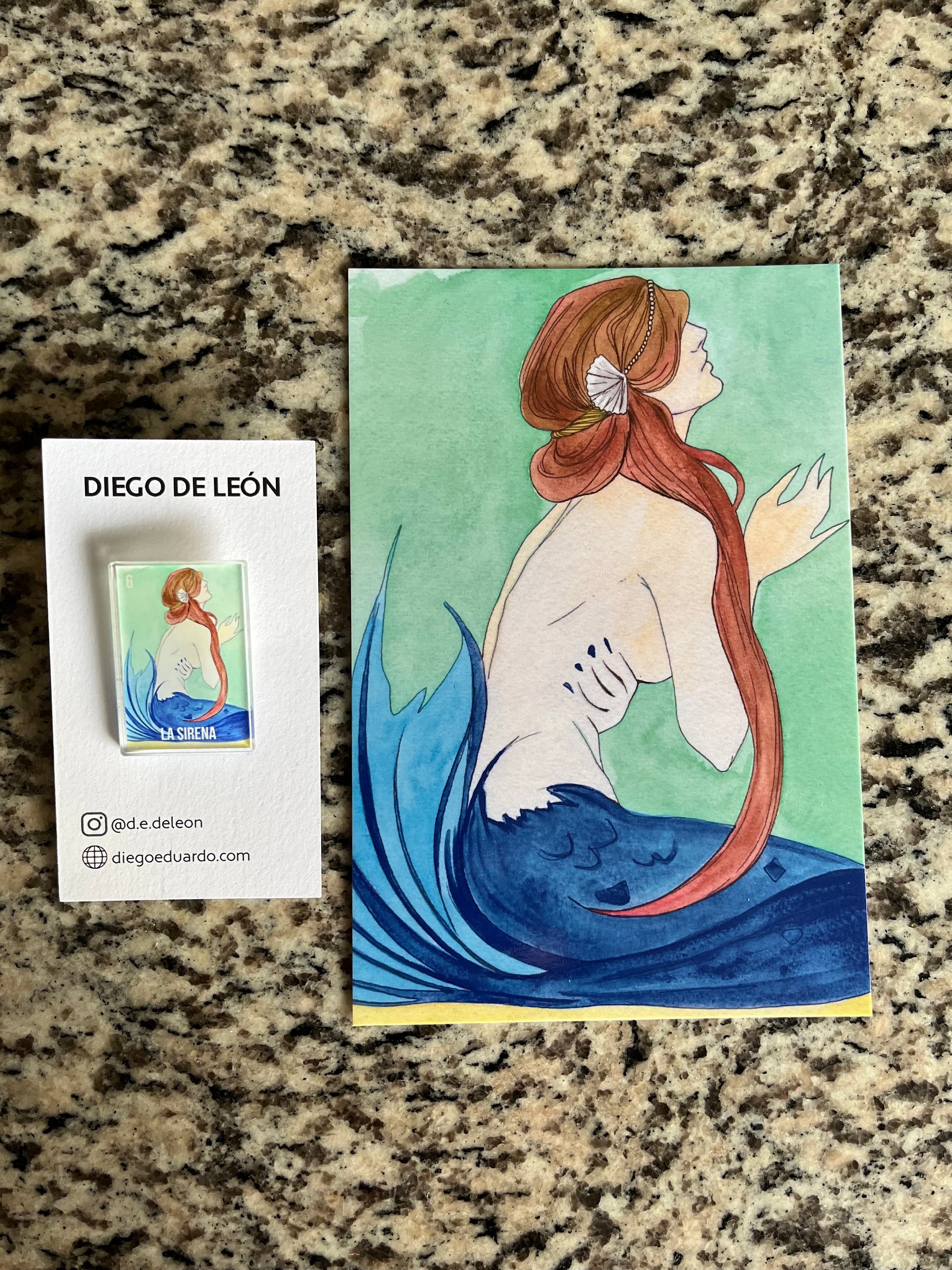 Loteria La Sirena art print, Vintage Mexican mermaid wall art, Antique  mermaid painting, Kitsch, Retro Mexican folk art, 5x7, 4x6