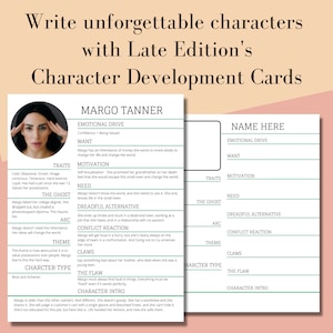 Karakterontwikkelingskaarten voor romans, korte verhalen en scenario's - Perfect voor NaNoWriMo