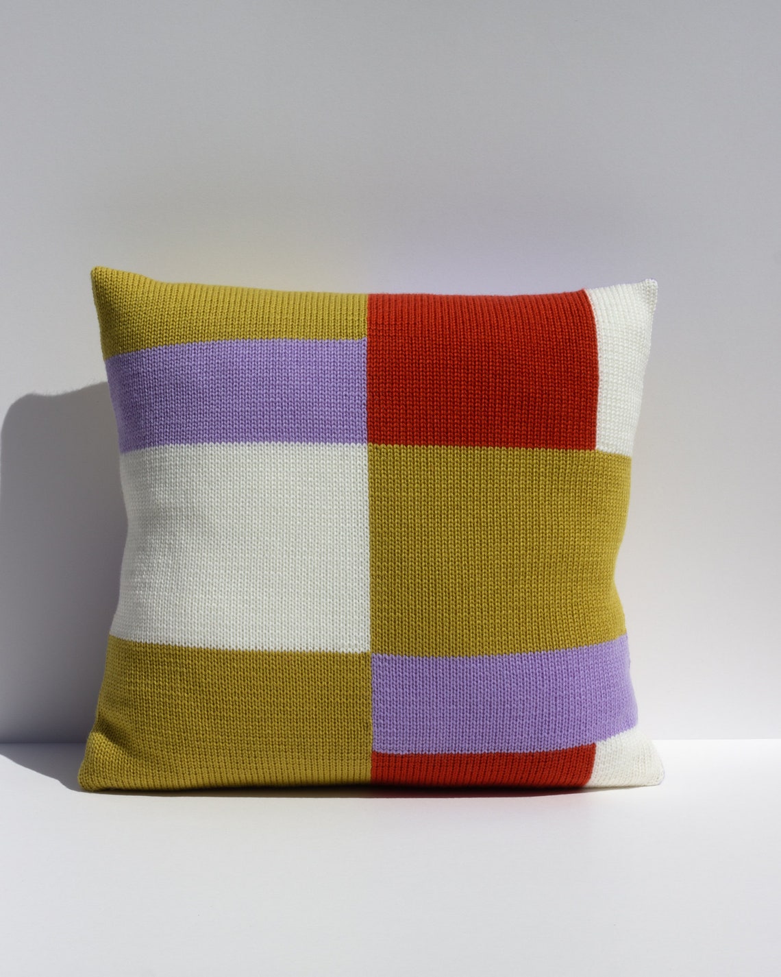 Knit Cushion Blocks 35x35cm Colorful decorative cushion Etsy