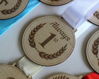 Always first medal,Wooden medal,Sport Gift,Running Gift,Swimming Gift,Gymnastics Gift,Custom Medals,Personalized Sport Gift,Sport Motivation