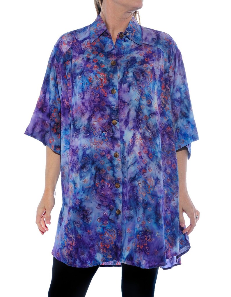 1X WeBeBop Women/'s Plus Size Dreamy Night Tunic Top 0X 2X