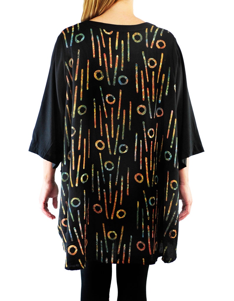 WeBeBop Women/'s Plus Size Bromo Black COMBO Artist Pocket Swing Top 0X 1X 2X 3X 4X 5X 6X