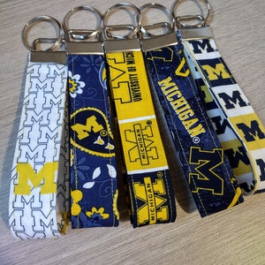 U of M Key Fobs - Michigan Keychain - School Wristlets - Five Choices!