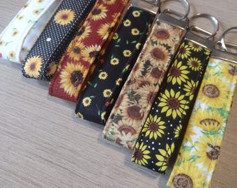 Sunflowers Key Fob - Floral Wristlets - Flower Key Chain