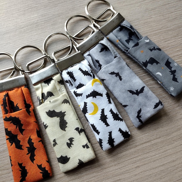 Bat Lip Balm Holder Batty Keychain: Halloween Cotton Chapstick Cozy