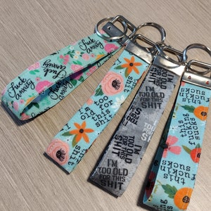 Sweary Key Fob Wristlet: Funny Offensive Keychain
