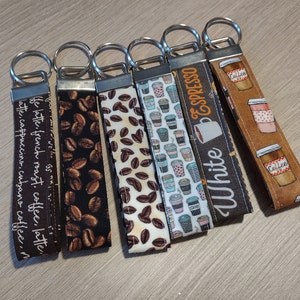 Coffee Inspired Wristlet - Coffee Beans Key Fob - Multiple Choices!