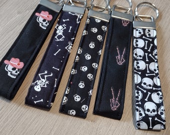 New Halloween Skeleton Key Fob Collection - Skulls Wristlets - Bones Key Chain