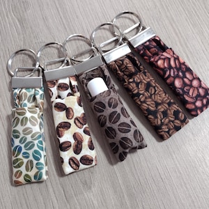 Coffee Theme Lip Balm Holders - Coffee Beans Key Chain- Your Choice!