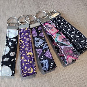 Tarot Card Key Chains -Moons and Crystal Key Fobs - Mythical Wristlets