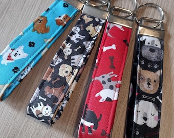 Dog Print Key Fob Wristlet: Puppy Lover Gift