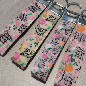 Sweary Girl Power Key Fobs - Adult Language Motivation Key Chains - Affirmation Wristlets