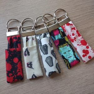 Classic Halloween Lip Balm Holders - Bloody Key Chains - Your Choice - Gothic Party Favors and Treats