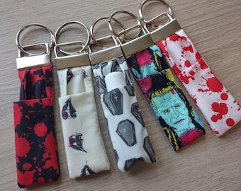 Halloween Lip Balm Holder Keychain - Gothic Party Favors