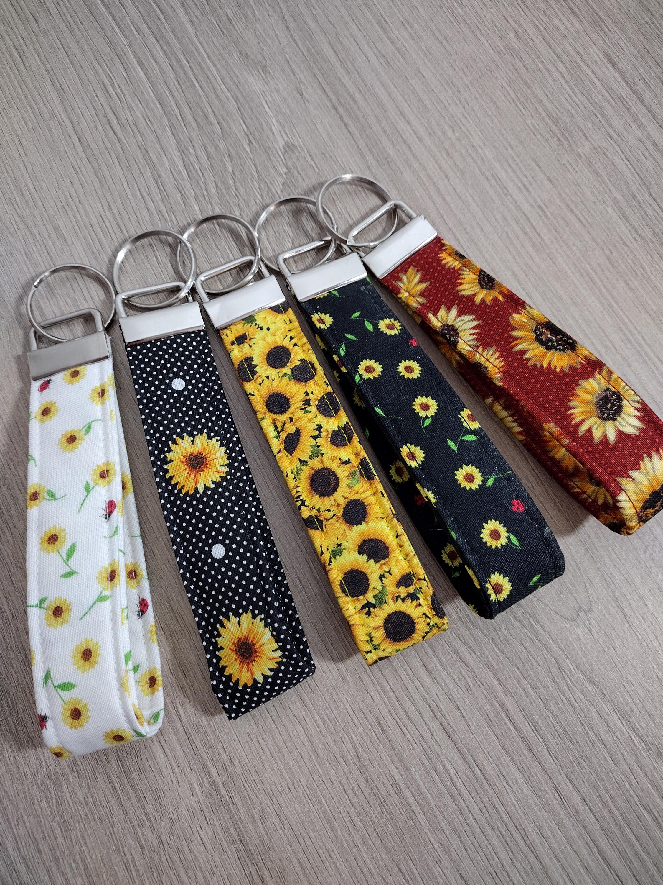 Sunflowers Key Fob - Floral Wristlets - Flower Key Chain