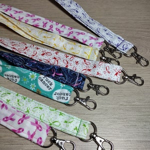 Cancer Awareness Ribbon Lanyard: ID Badge Holder, Keys