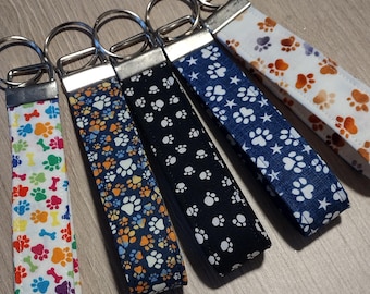 Paw Prints Wristlet Key Fob: Animal Lover Keychain