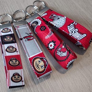 NCAA Ohio State Buckkeys Leather Key Fob - Genuine Leather Concho Keychain