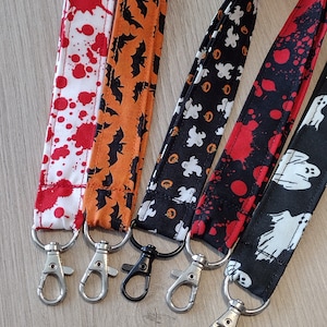 Horror Theme Lanyards - Spooky Halloween ID Badge Holders - Multiple Choices - Classic Halloween