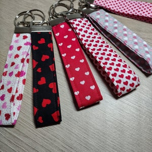 Valentine&#39;s Day Key Fobs - Hearts Key Chain - Love Wristlets - Your choice
