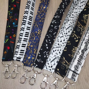 Music themed lanyards Music Notes ID Badge Holder - Your Choice!