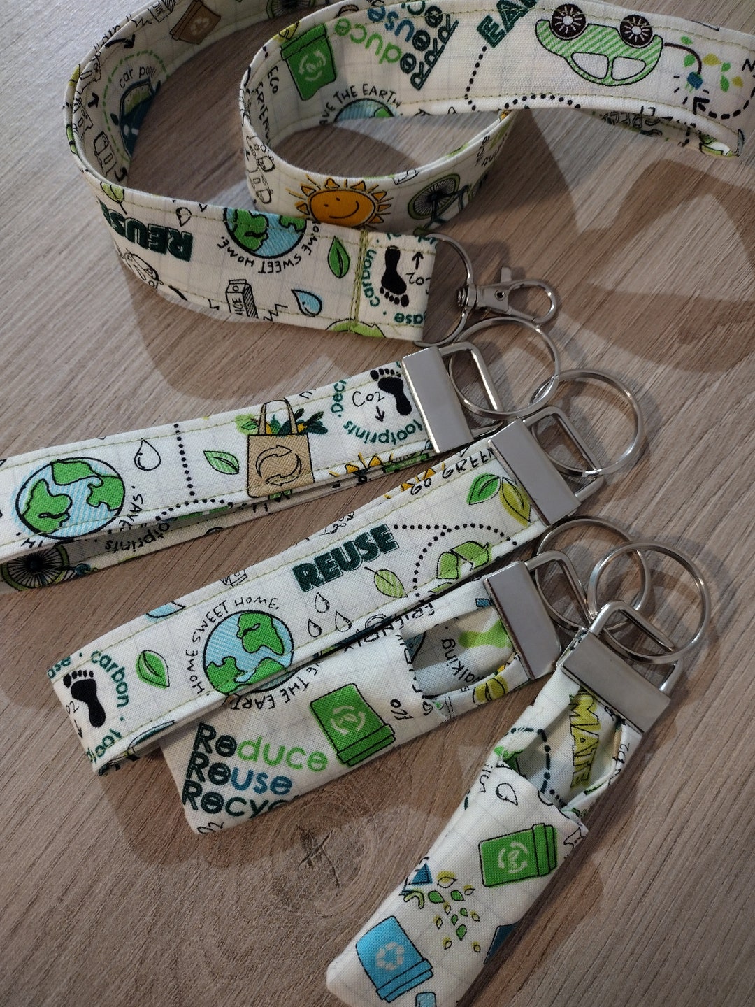 Earth Day Key Fob Recycle, Reuse, Reduce Lip Balm Holders Go Green Lanyards Etsy
