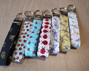 Bugs Key Fobs - Ladybugs Wristlet - Dragonflies Key Chain