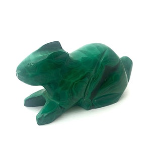 Malachite natural stone, origin “Congo” Africa, rabbit shape furnishing gift. www.lanimadeicristalli.com
